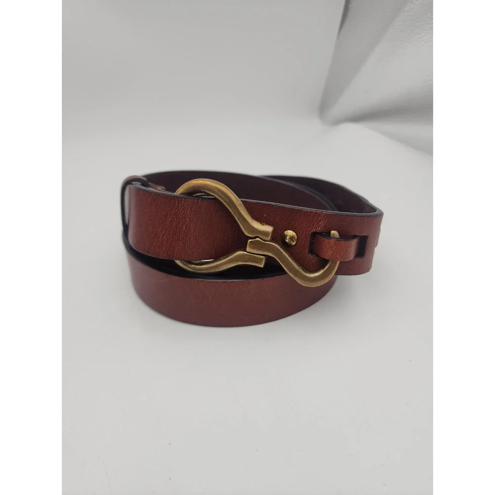 ORVIS Hoof Pick Belt, Brown Leather, Brass Buckle, Sz 40, 44.5